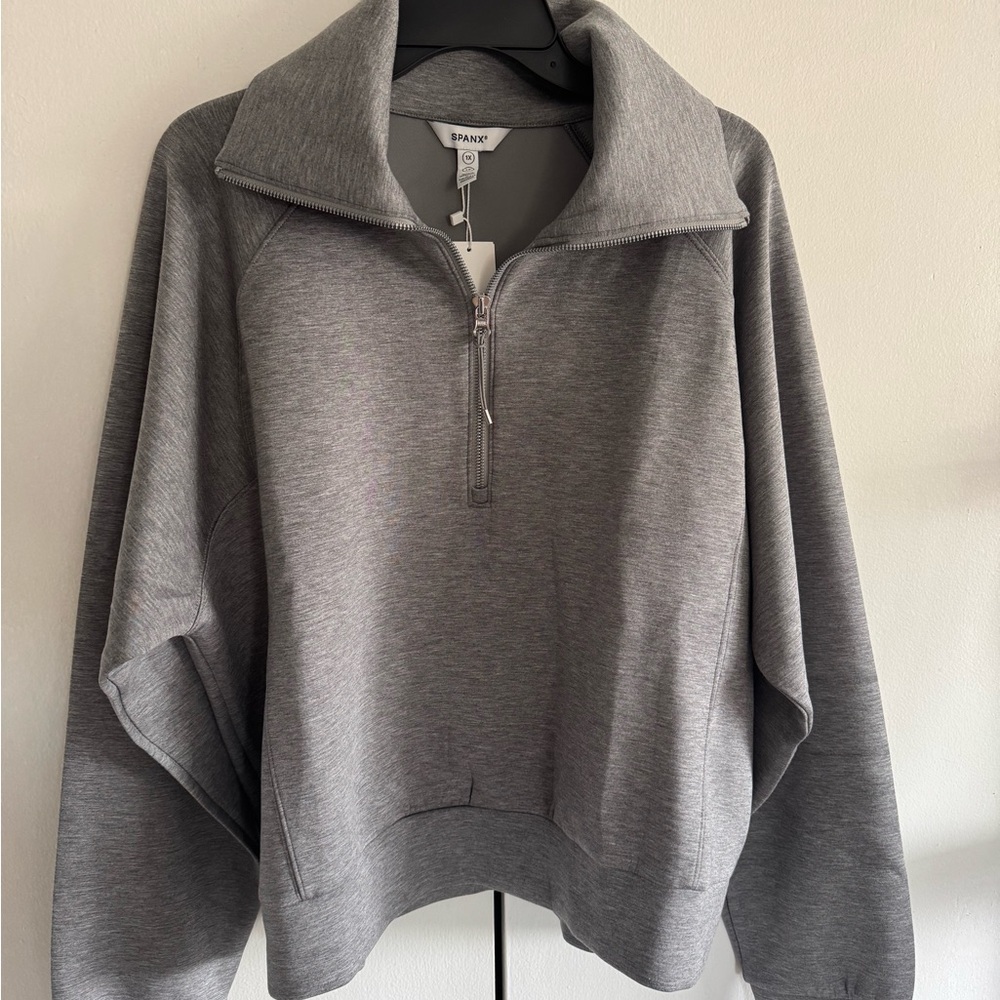 SPANX women’s  Gray Zip-Up Sweatshirt